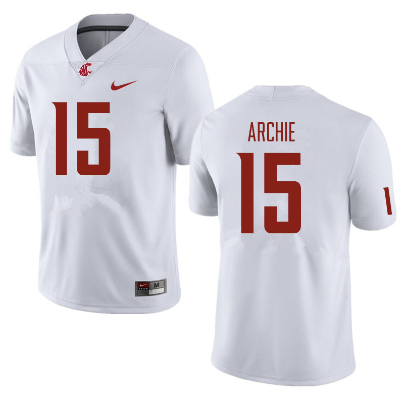 Men #15 Armauni Archie Washington State Cougars Football Jerseys Sale-White